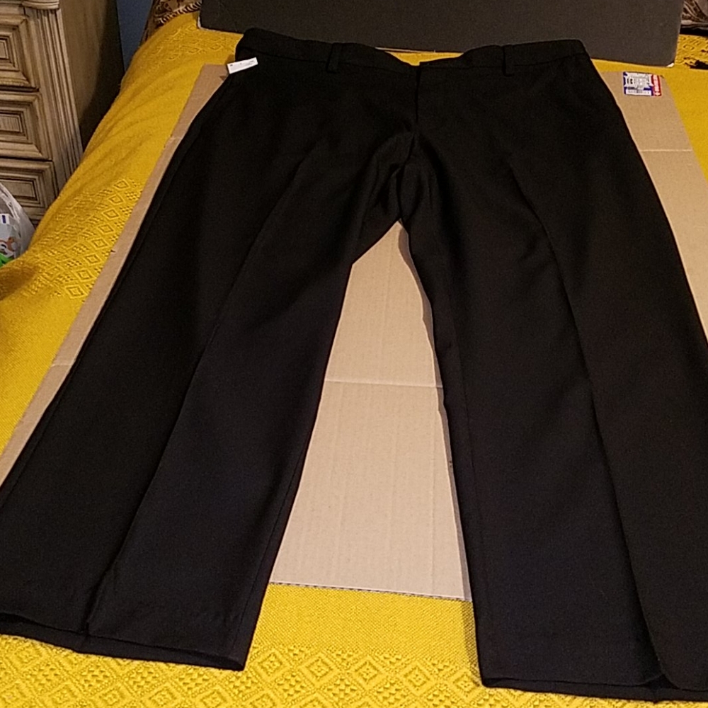 NWT SAVANE Men Dress flat front black pant trouser